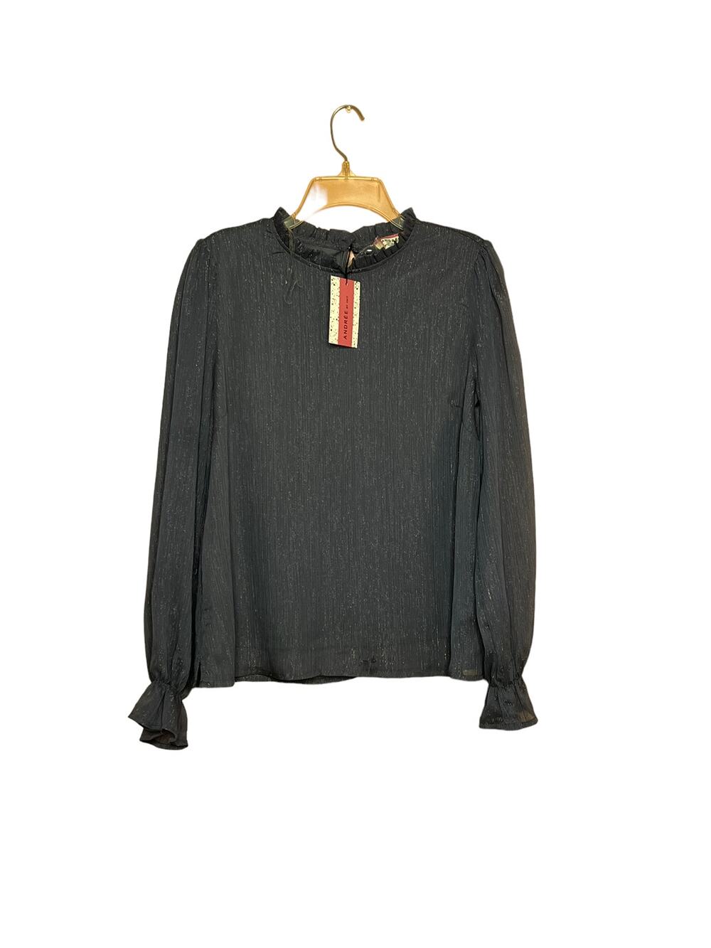 Andree by unit Dream Of The Day Charcoal Gray Blouse size Small